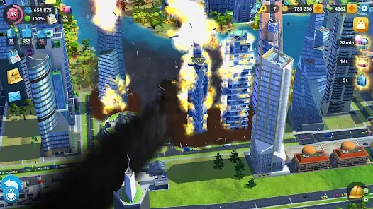 SimCity BuildIt fire disaster burning city buildings
