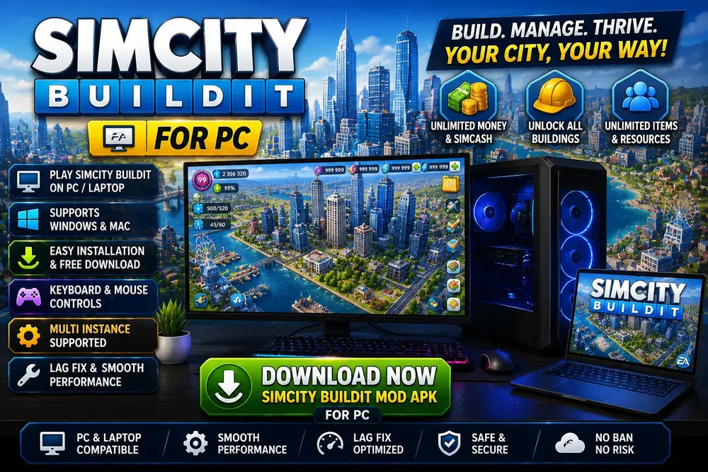 SimCity BuildIt for PC running in an Android emulator