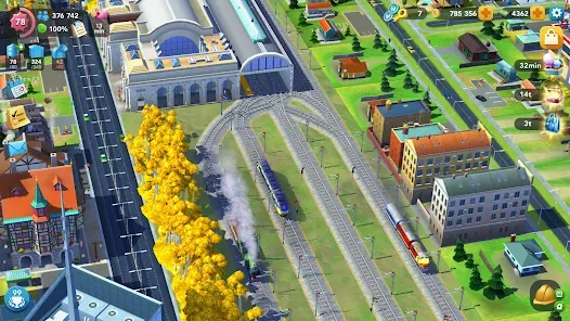 SimCity BuildIt gameplay showing road layout and traffic